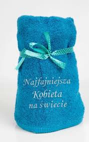 Niebieski ręcznik dla najfajniejszej kobiety na świecie